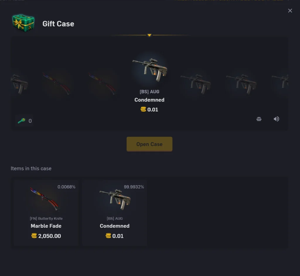 CSGOFast Kostenlose Case-Öffnung – Geschenk-Case mit seltenen und gewöhnlichen Skins