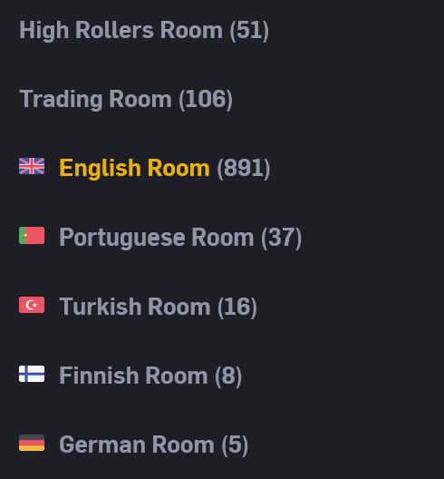 CSGOFast Community-Chat-Räume – Englisch, Portugiesisch, Türkisch, Finnisch, Deutsch, High Rollers und Trading-Räume